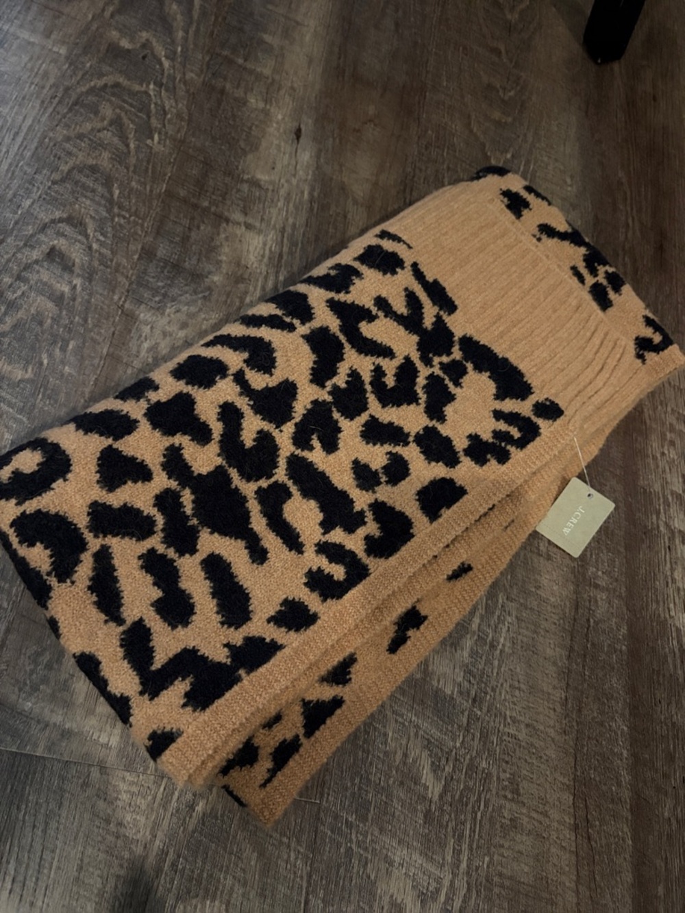 NWT- J. Crew Supersoft Leopard Print Knit Scarf